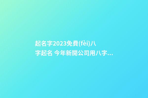 起名字2023免費(fèi)八字起名 今年新開公司用八字起名字-第1張-公司起名-玄機(jī)派
